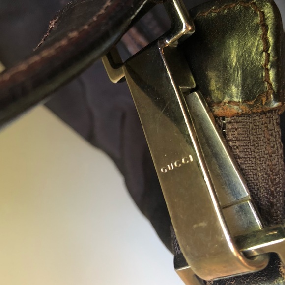 GUC Gucci Leather & Nylon Shoulder Bag - Picture 6 of 14